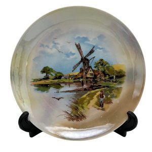Antique Carl Schumann Collectible Plate w/ Windmill Design - 8.25" - CS Bavaria